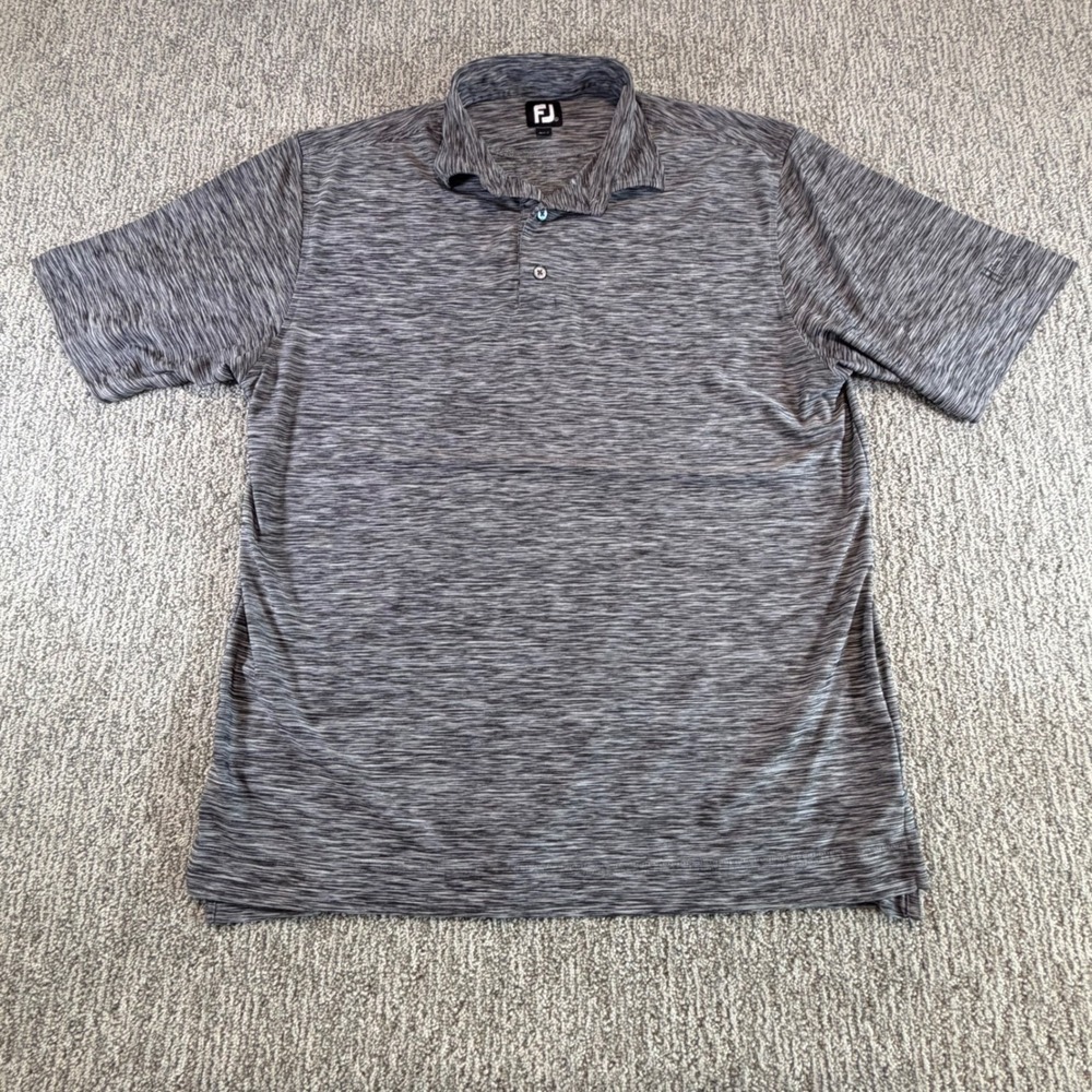 FootJoy Polo Shirt Mens Large Grey Space Dye ProDry Golf Performance SS